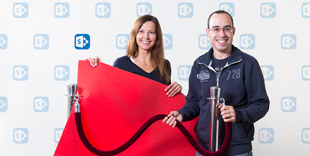 Red carpet for SharePoint 2016: Kinga Kazala (ITS SDL) and Andreas Müller (ITS BD) begin the rollout of SharePoint 2016.