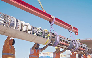 Zweieinhalb Tonnen Hightech in Las Vegas: Transport der Tunnelbohrmaschine «Groundhog Alpha» beim Wettbewerb der «Digging Dozen». Bild: Swissloop Tunneling 
