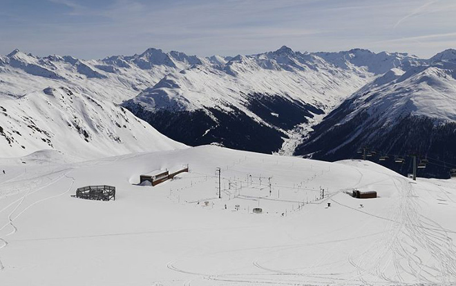 Versuchsfeld des SLF beim Weissfluhjoch, Davos. (Foto: Roman Oester, SLF) 