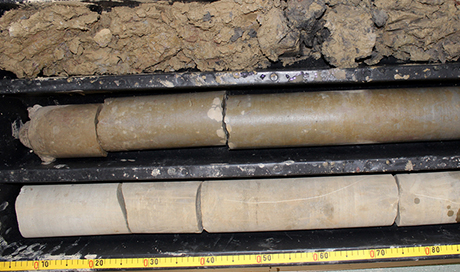 Our soil consists of several layers. It is porous and loose near the surface, but compact like concrete at depth. Pictured: soil from the boreholes for the necessary groundwater pumps. Image: Eawag, Joaquin Jimenez-Martinez